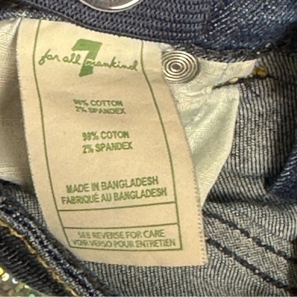 7 for All Mankind Toddler Size 3T Bermuda Cuffed Girls Jean Shorts - Picture 9 of 10